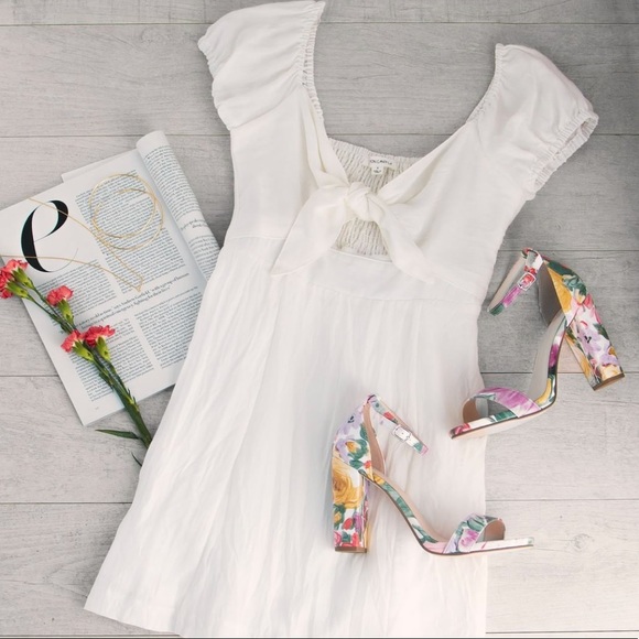 🆕Off Shoulder Tie Front Dress - Picture 4 of 4